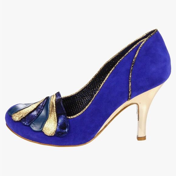 Irregular Choice Women's Royal Marriage Blue and Gold Heels US 7 / 38 - Picture 2 of 16